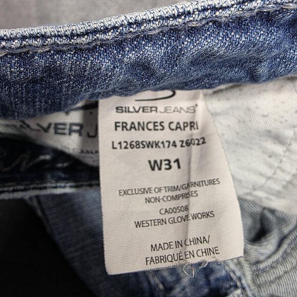 Silver Jeans Capri Jeans Womens W31 Light Wash Frances Low Rise Stretch Denim - Picture 5 of 11